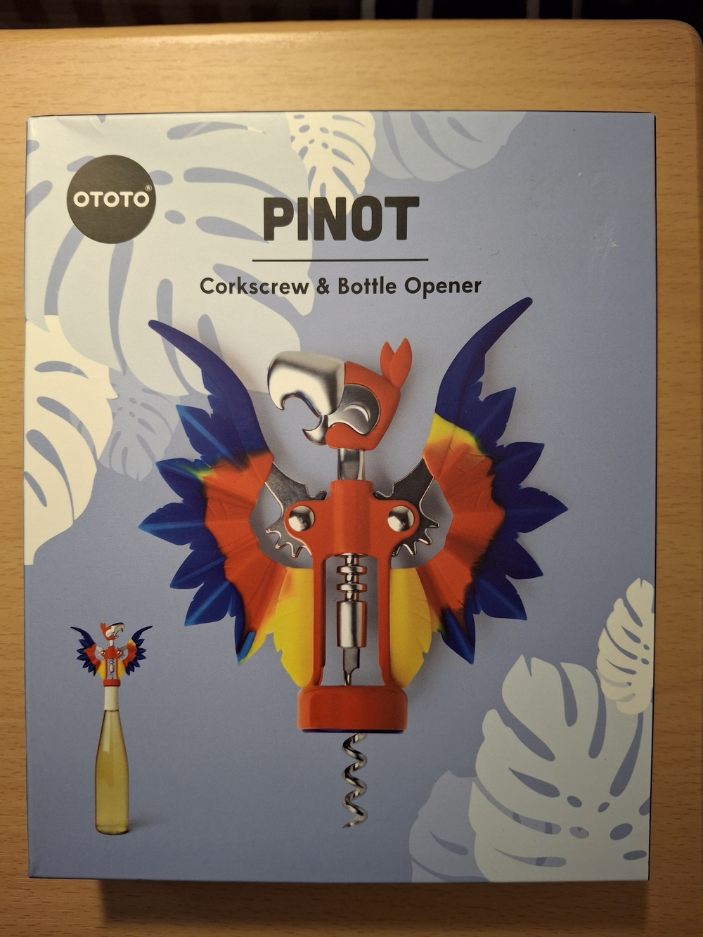 OTOTO Pinot Parrot 2-In-1 Corkscrew & Bottle Opener • New & Sealed
